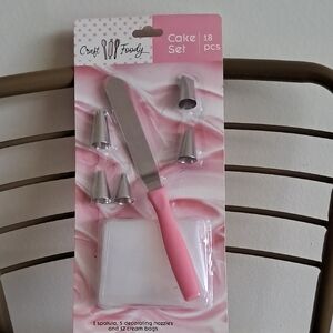 New!Pink Cake Spatula and Nozzle Set